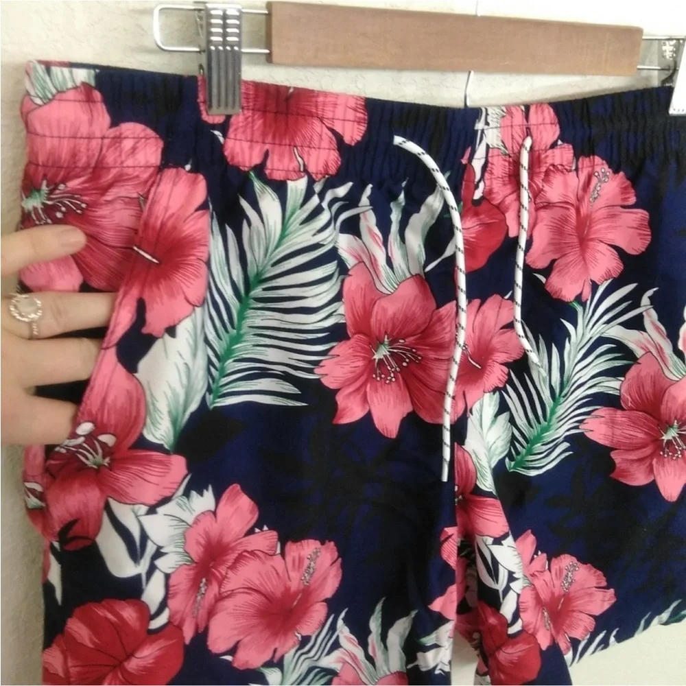 Men's Floral Swim Shorts Vogue Life Hawaiian Tropical Swimwear Beach Pool Trunks